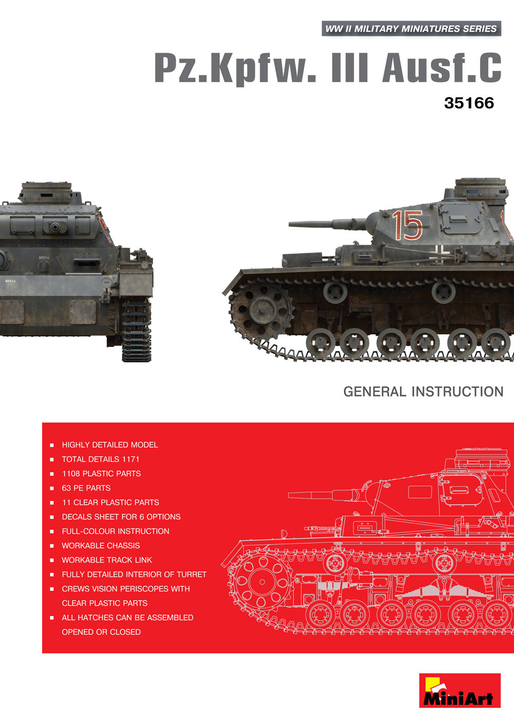 Miniart 1/35th scale Pz.kpfw.III Ausf.C