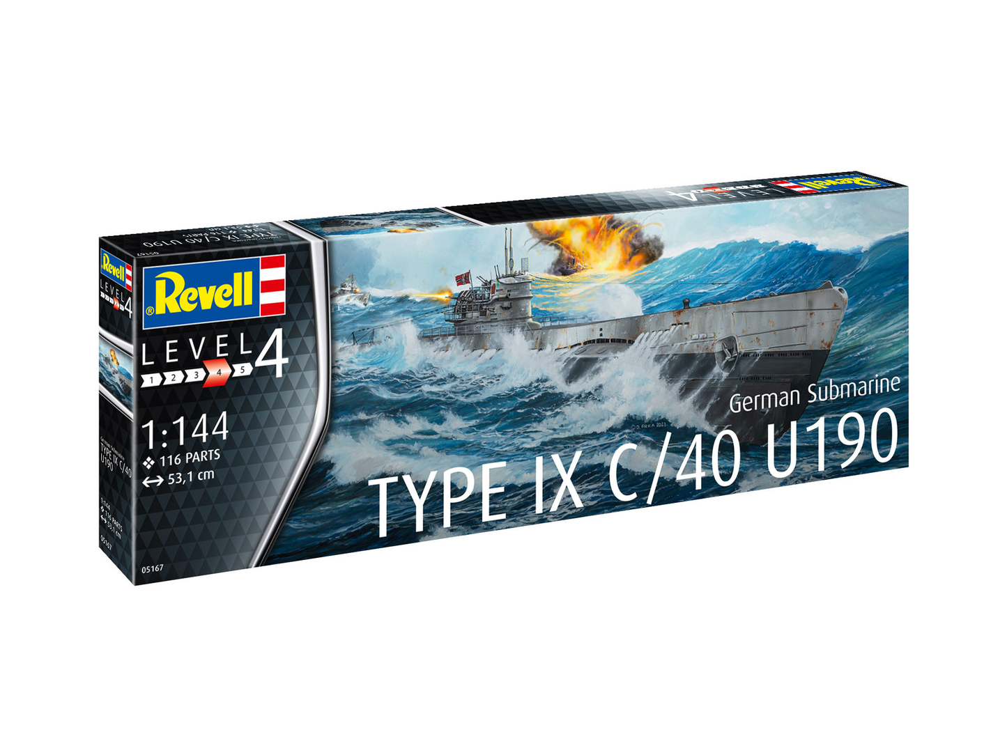 Revell 1/144th scale German U-boat Type IX C/40 (U-190) Submarine