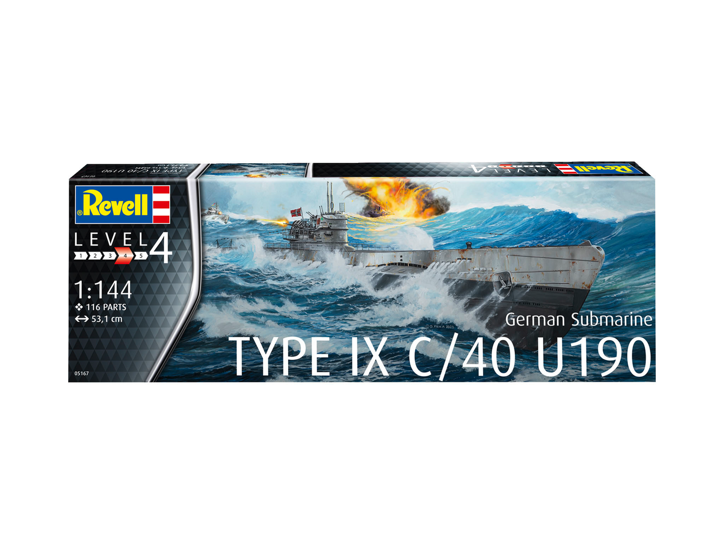 Revell 1/144th scale German U-boat Type IX C/40 (U-190) Submarine