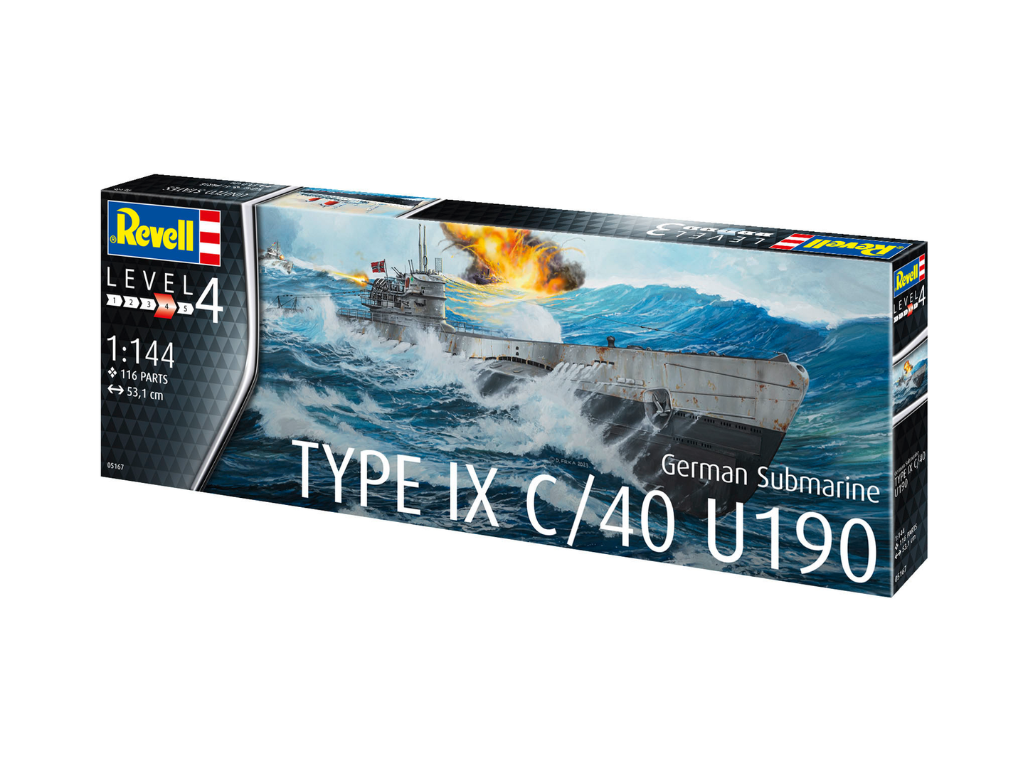 Revell 1/144th scale German U-boat Type IX C/40 (U-190) Submarine