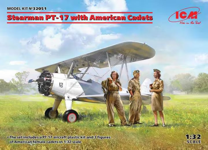 ICM 1/32nd scale Stearman PT-17 with American Cadets