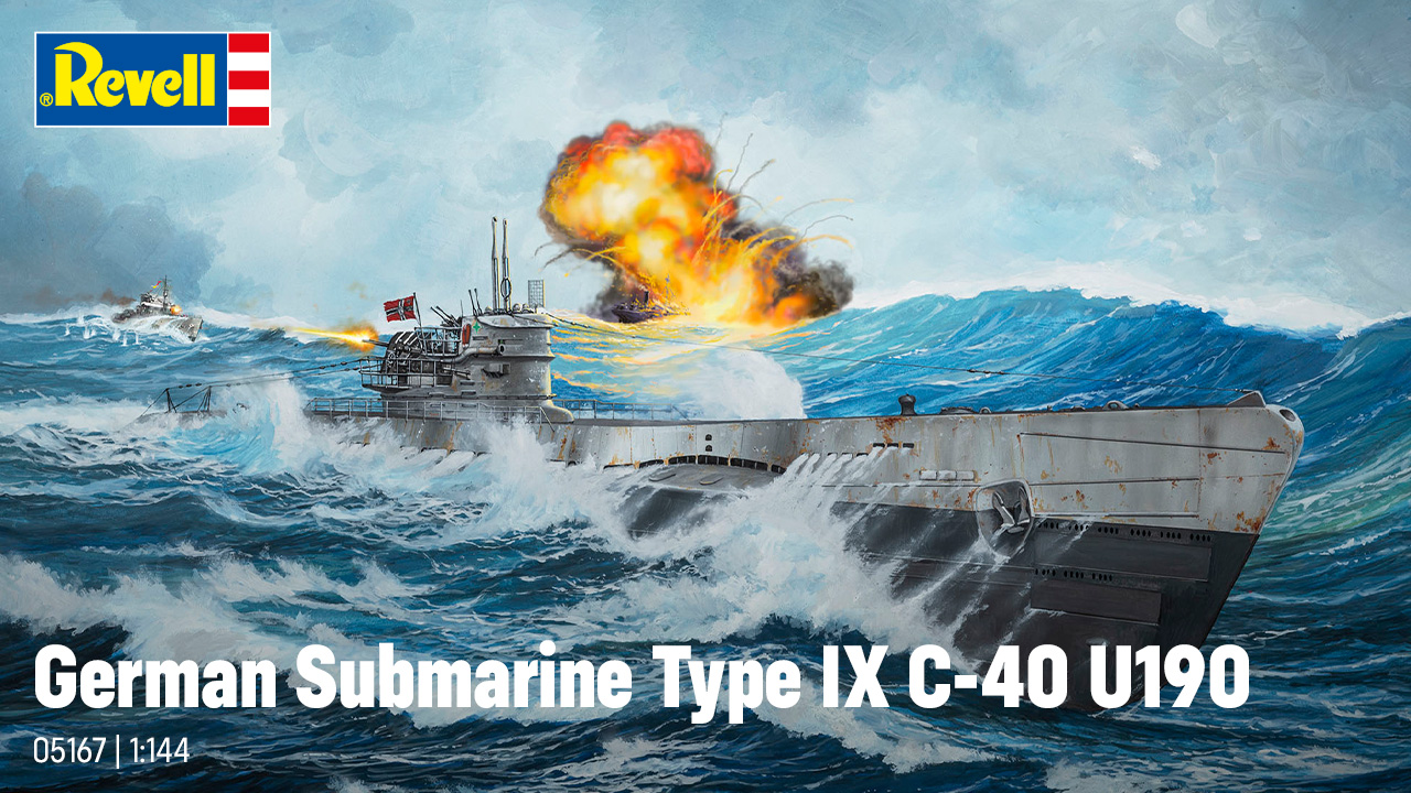 Revell 1/144th scale German U-boat Type IX C/40 (U-190) Submarine