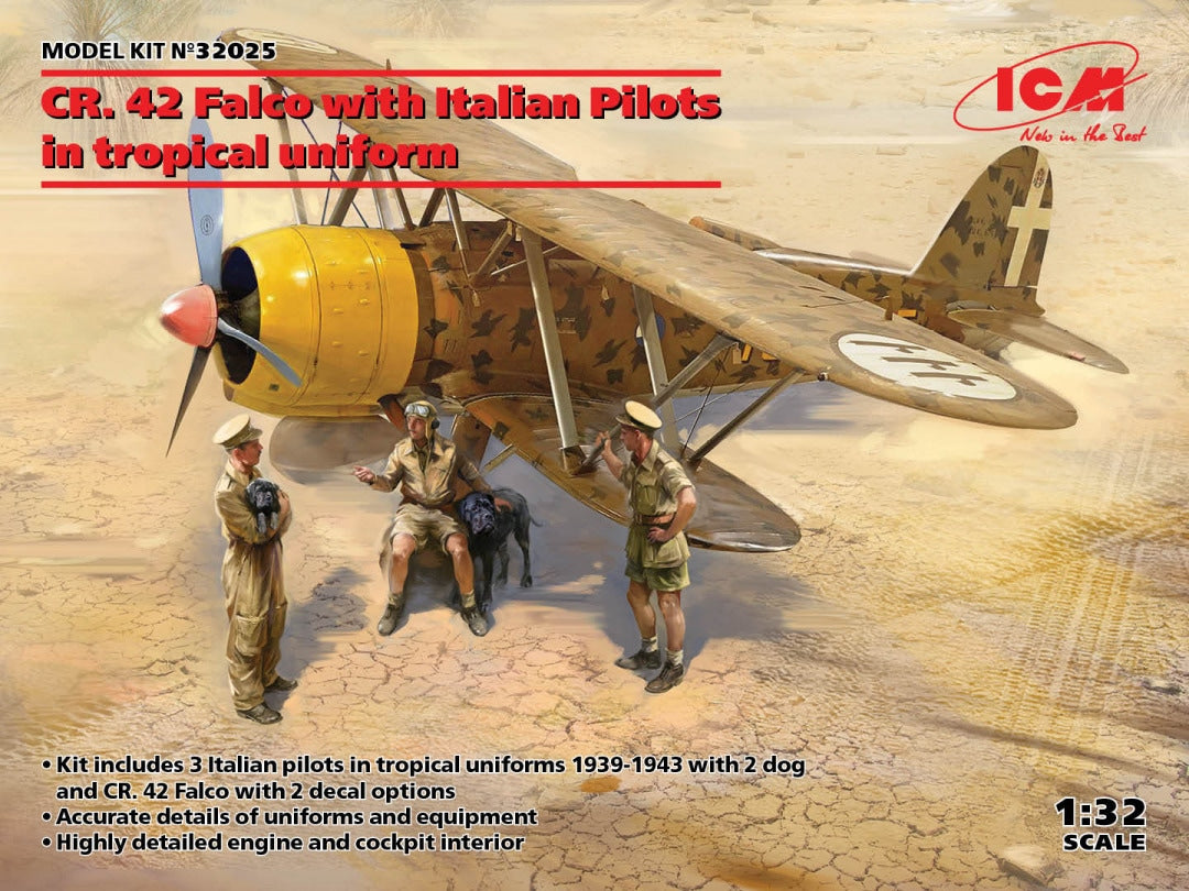 ICM 1/32nd scale CR.42 Falco with Italian pilots in tropical uniform