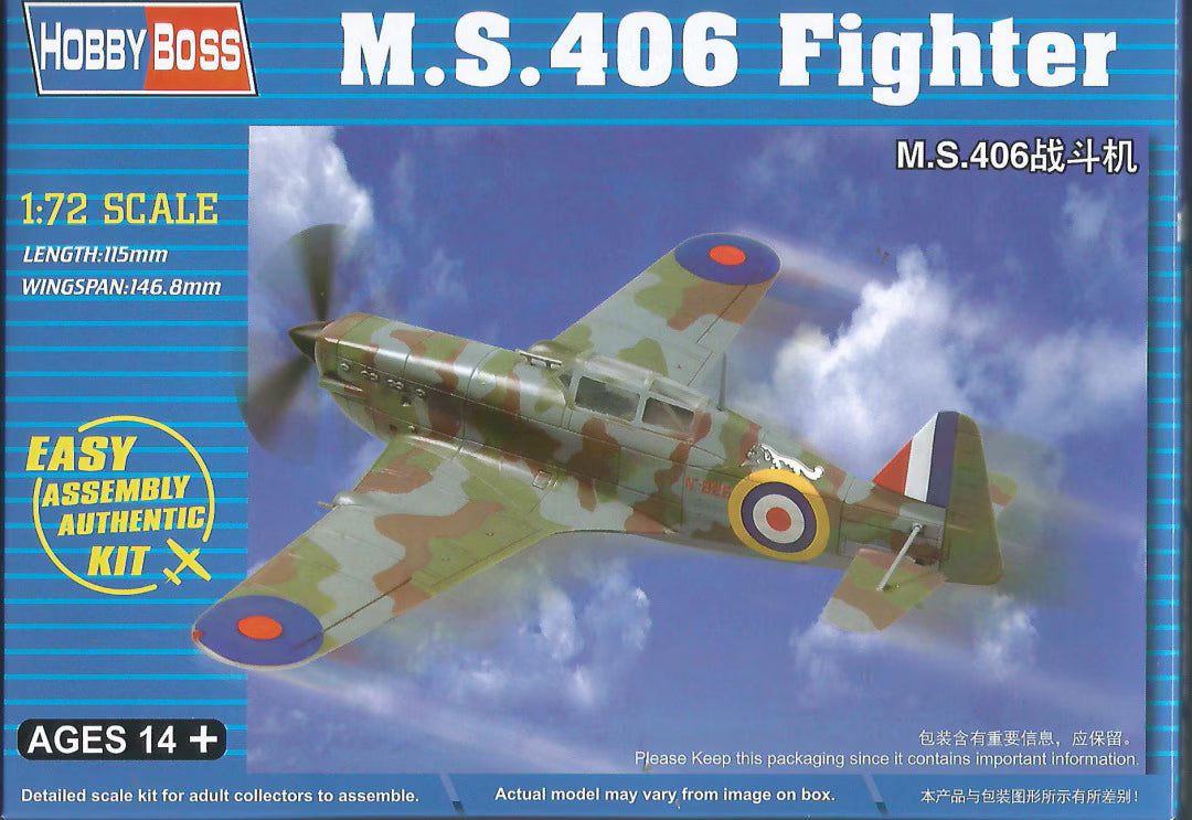 Hobbyboss 1/72nd Scale MS 406 Fighter