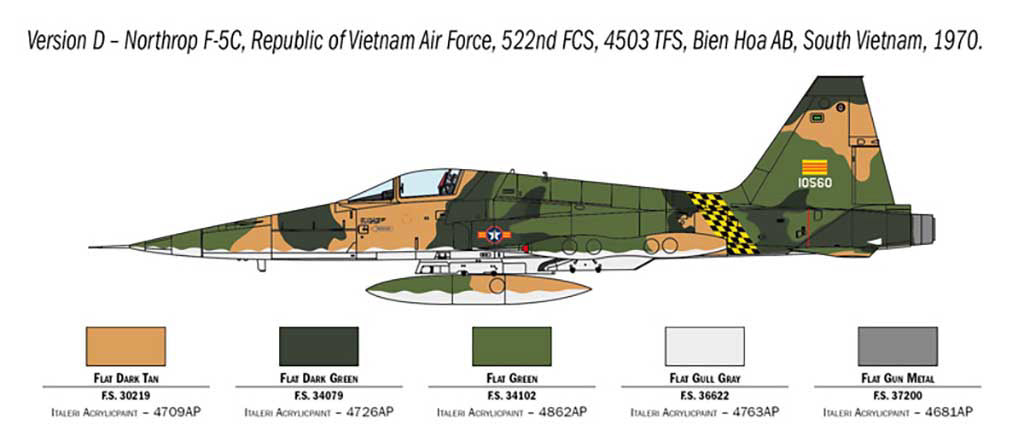Italeri 1/72nd scale F-5A Freedom Fighter