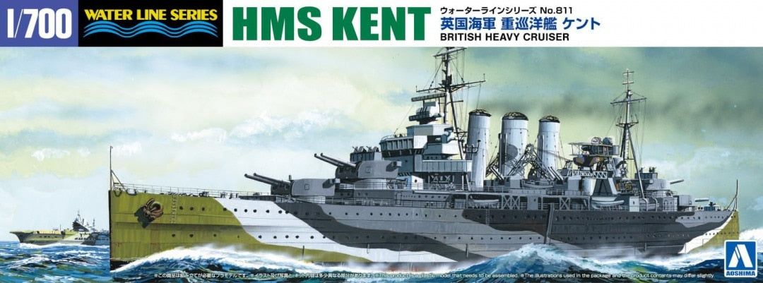 Aoshima 1/700th scale - HMS Kent Heavy Cruiser