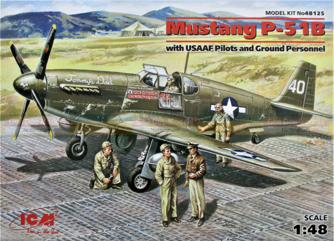 ICM 1/48th scale North American P-51B Mustang with USAAF Pilots and ground personnel