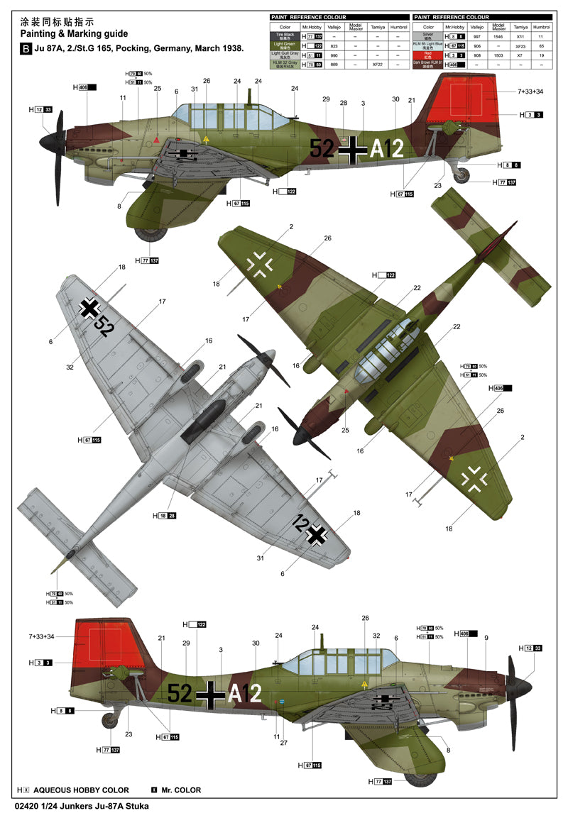 Trumpeter 1/24th scale Junkers Ju 87A Stuka