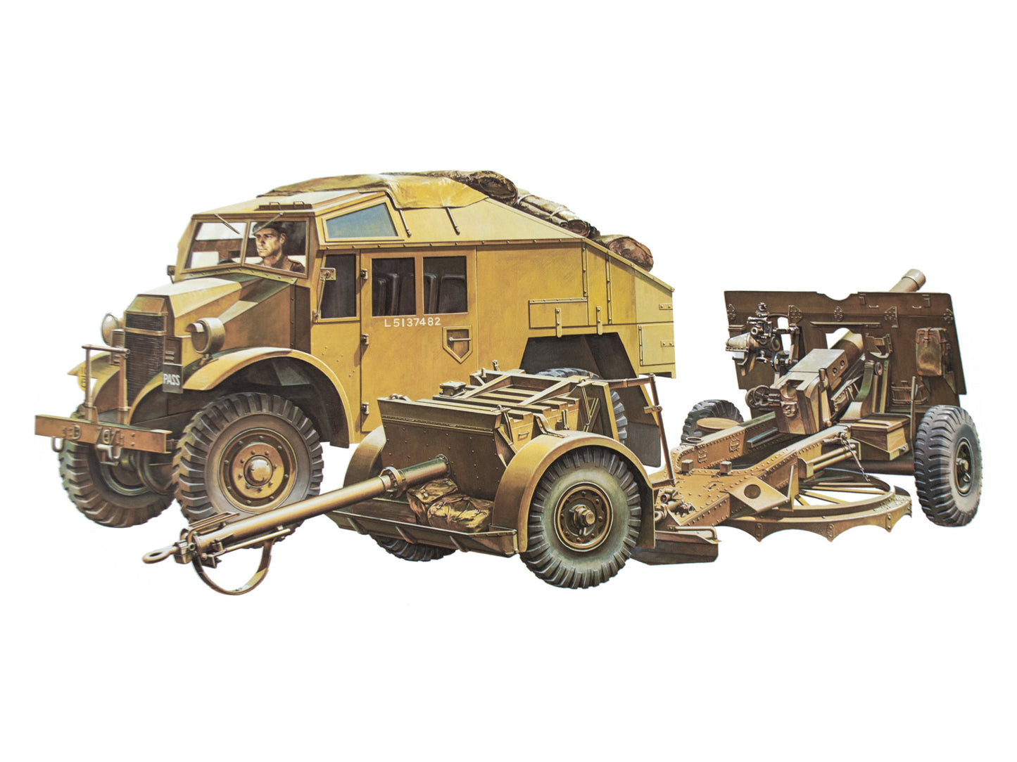 Tamiya 1/35th scale - British 25-pdr Field Gun & Quad Gun Tractor