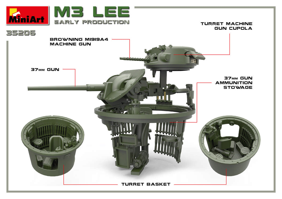 Miniart 1/35th scale M3 Lee Early Prod. - Full interior Kit