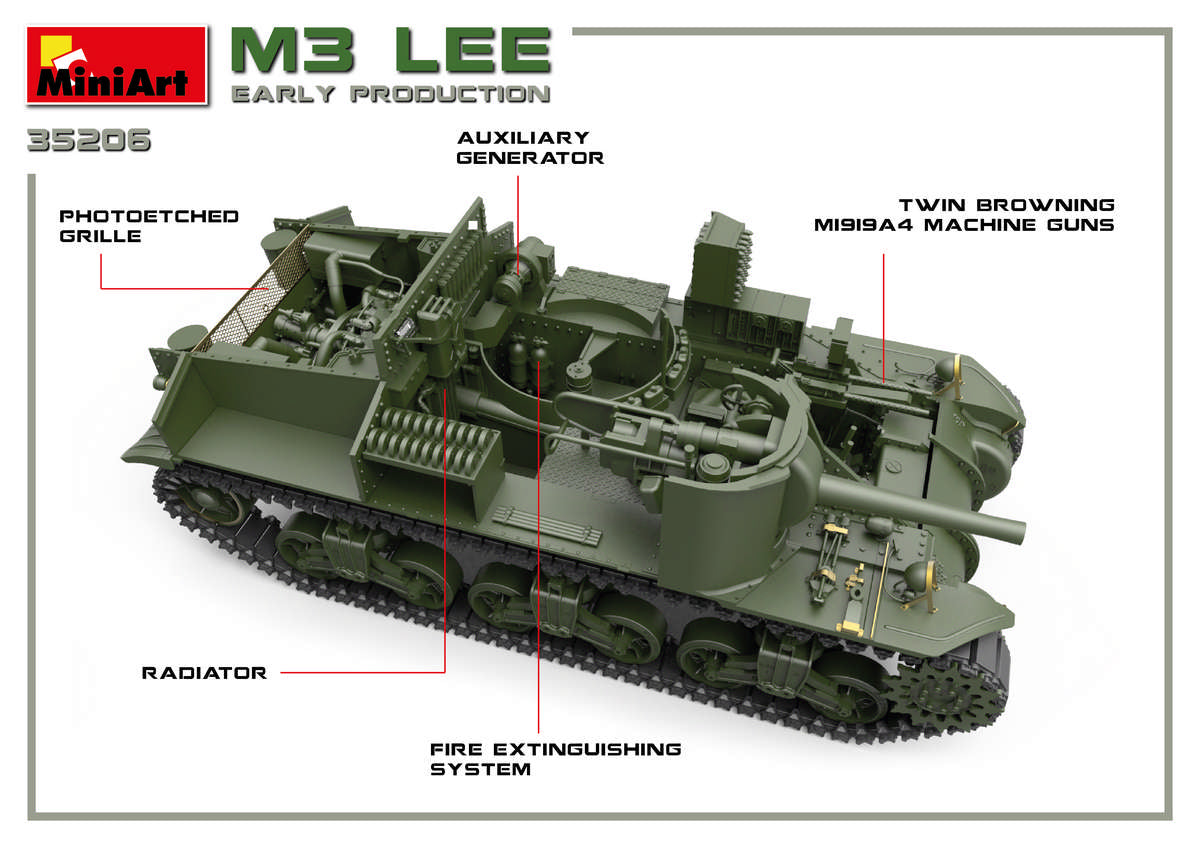 Miniart 1/35th scale M3 Lee Early Prod. - Full interior Kit