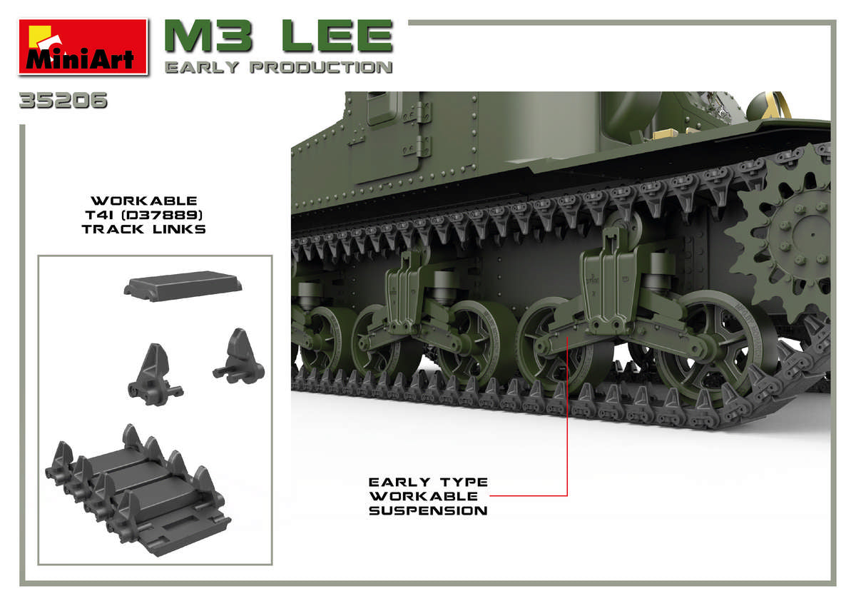 Miniart 1/35th scale M3 Lee Early Prod. - Full interior Kit