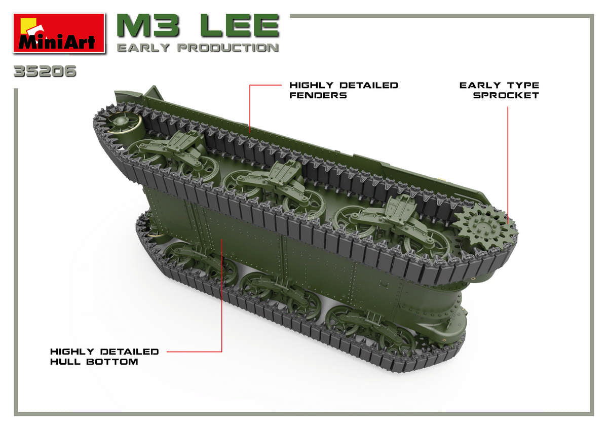 Miniart 1/35th scale M3 Lee Early Prod. - Full interior Kit