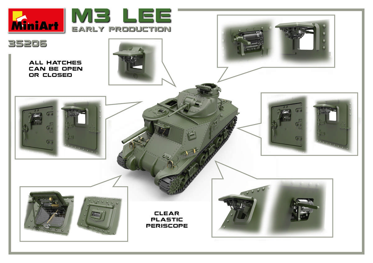 Miniart 1/35th scale M3 Lee Early Prod. - Full interior Kit
