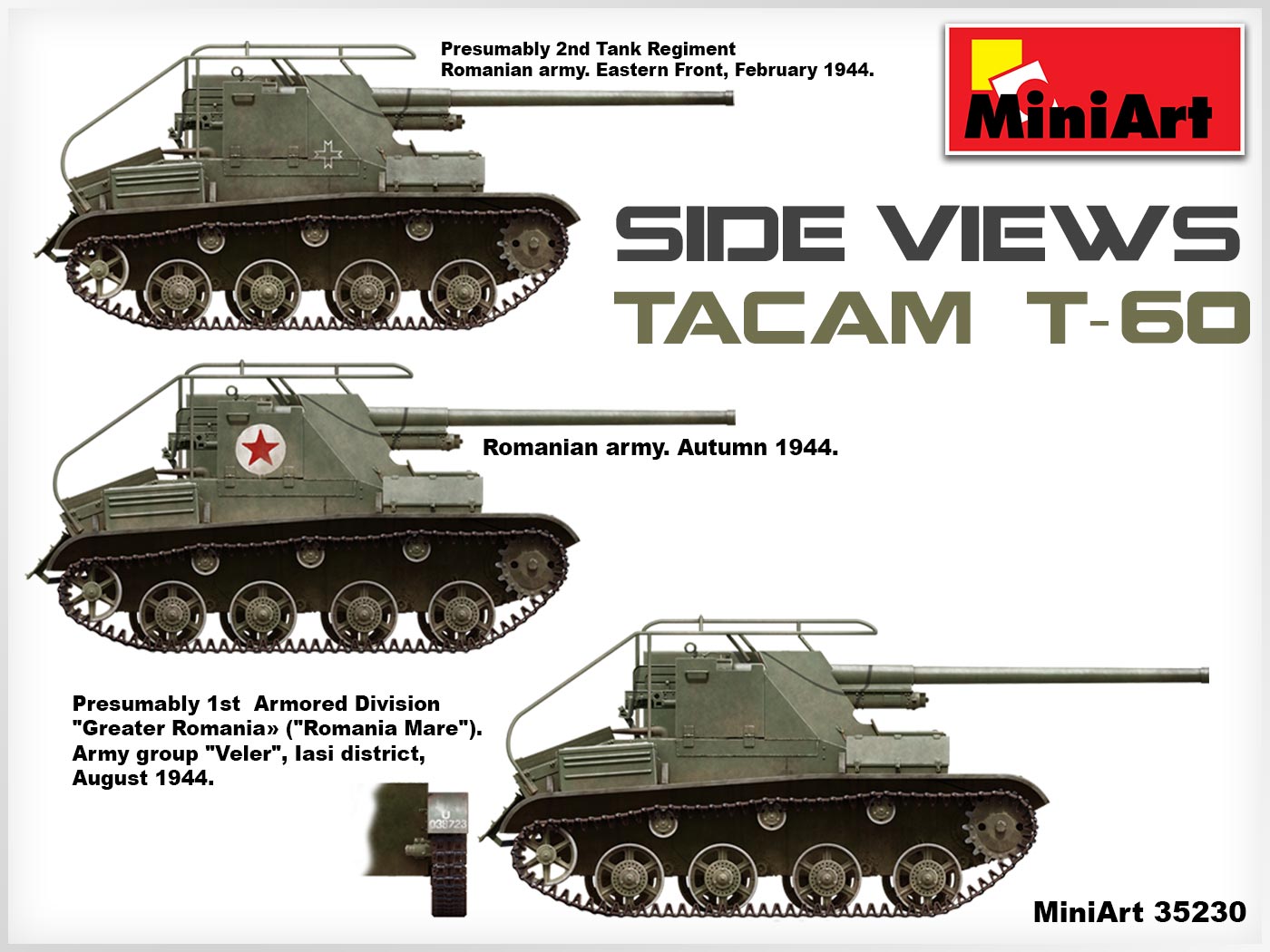 Miniart 1/35th scale TACAM T-60 Romanian Tank Destroyer - Full interior Kit