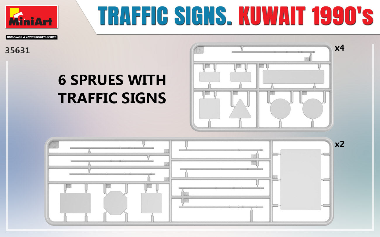 Miniart 1/35th scale Traffic Signs Kuwait 1990s