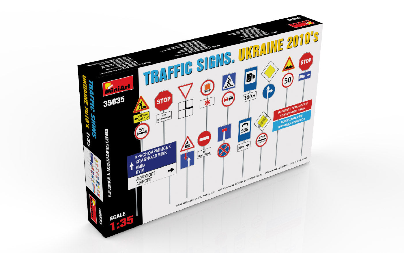 Miniart 1/35th scale Traffic Signs Ukraine 2010s