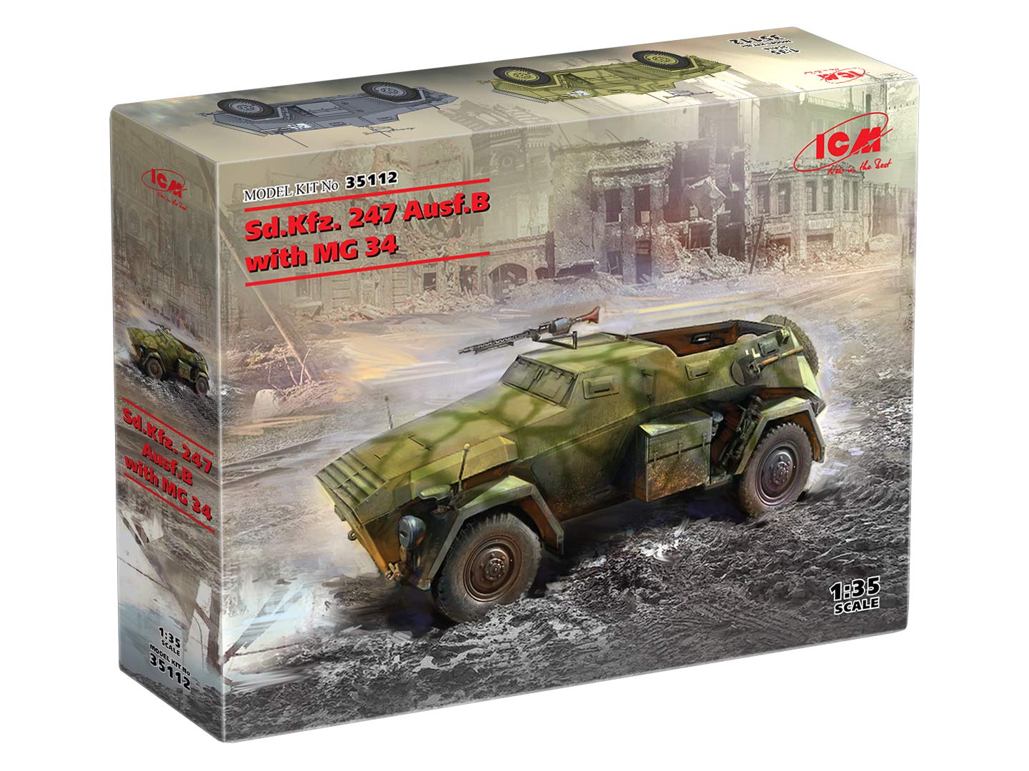 ICM 1/35th scale Sd.Kfz.247 Ausf B with MG34 Machine Gun