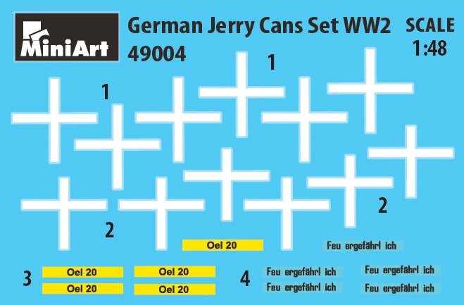 Miniart 1/48th scale WWII German Jerry Cans Set