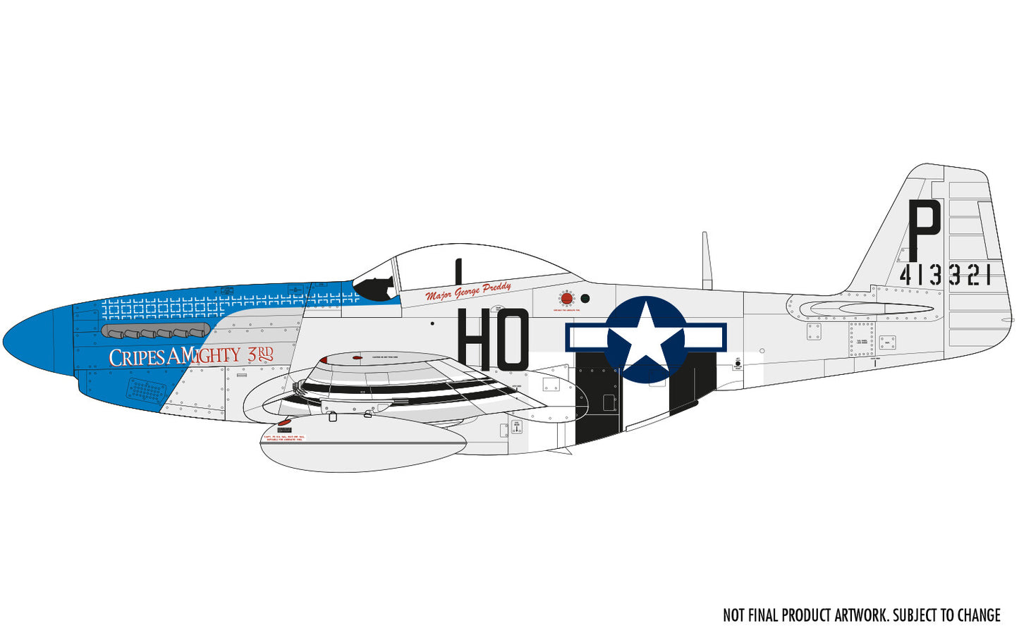 Airfix 1/48th scale North American P51-D Mustang (Filletless Tails)