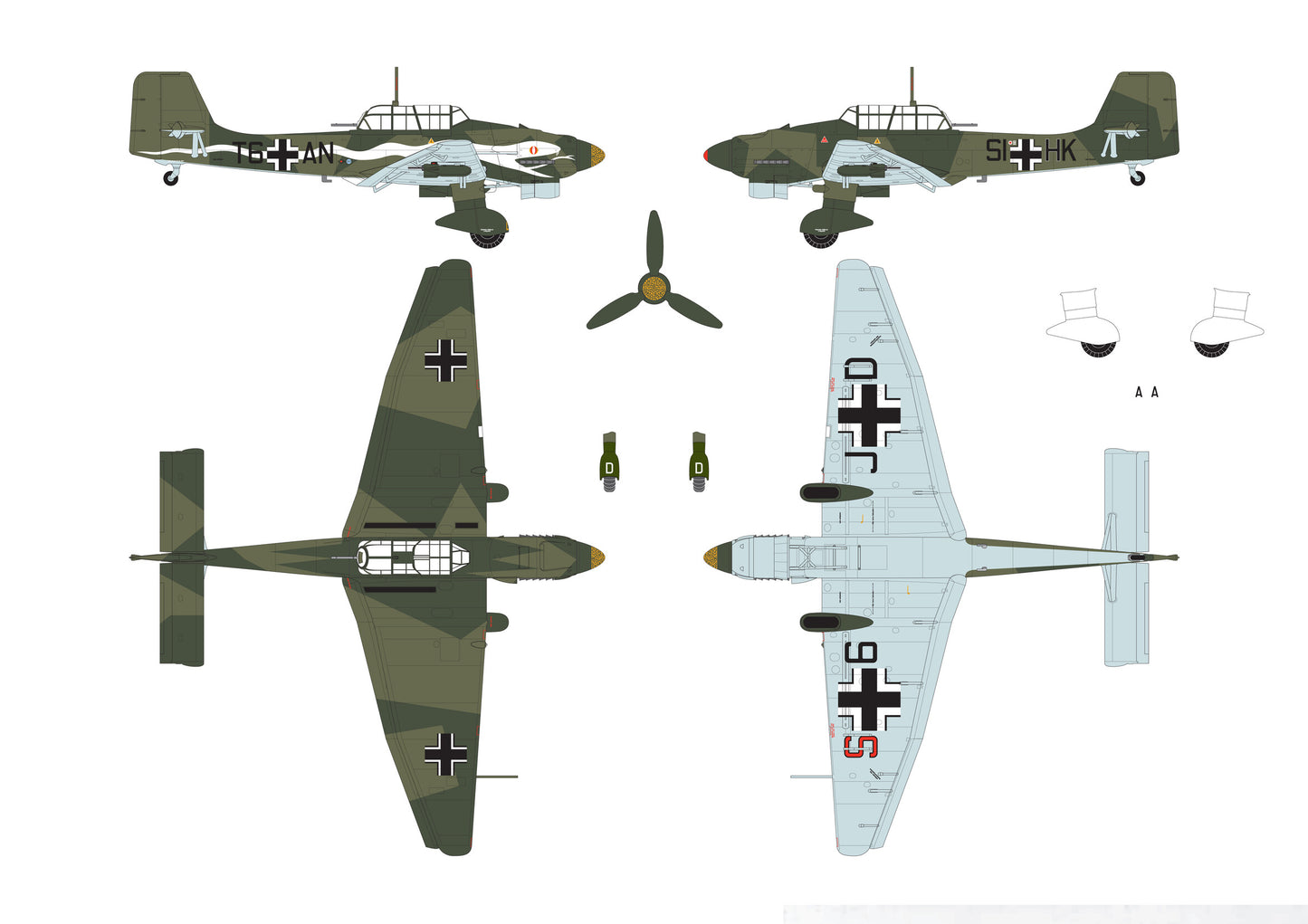 Airfix 1/48th scale Junkers JU87B-2/R-2