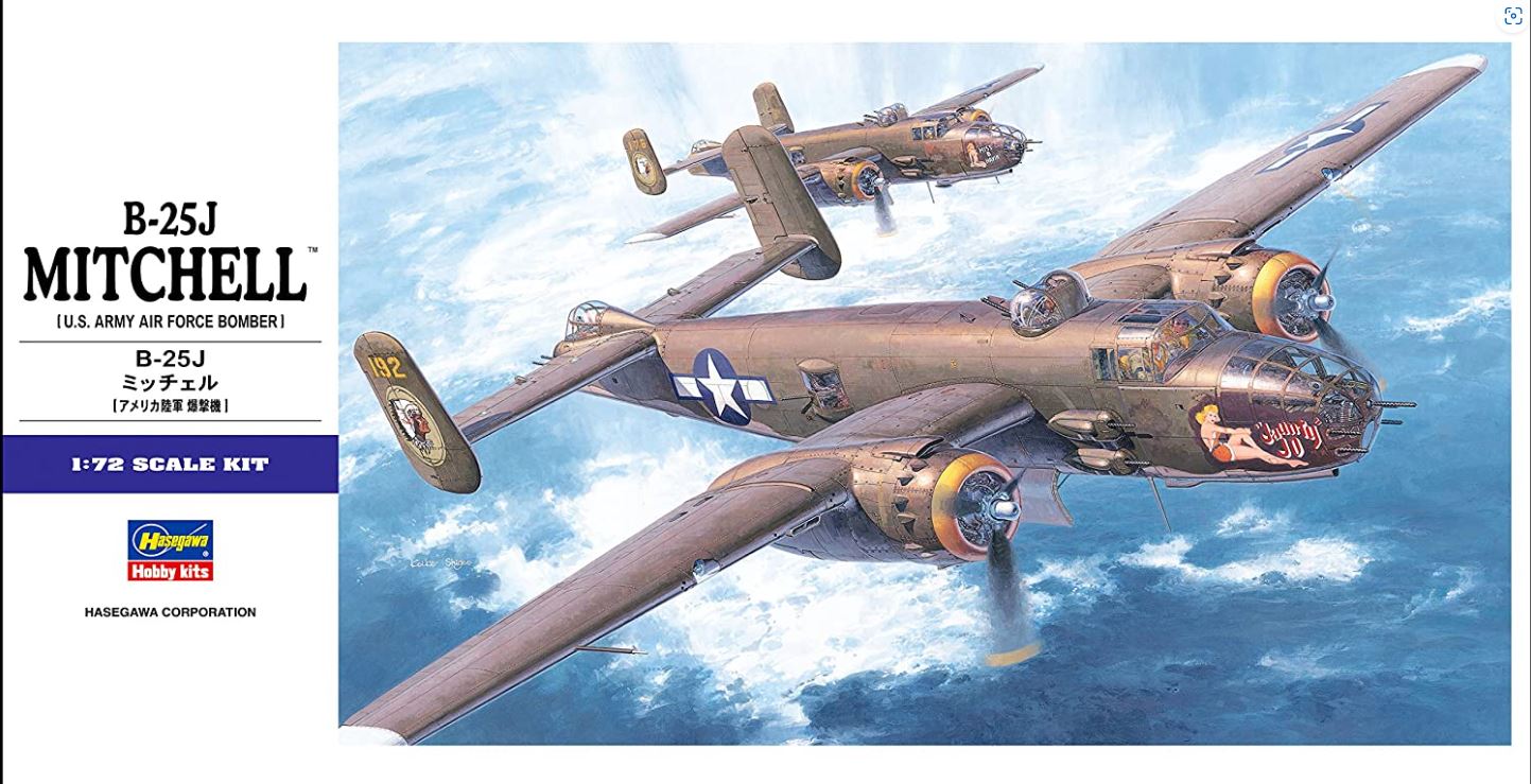 Hasegawa 1/72nd scale USAAF North American B-25J Mitchell Bomber