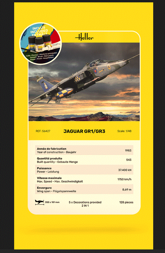 Heller 1/48th scale RAF Jaguar GR1/GR3 Gift Set