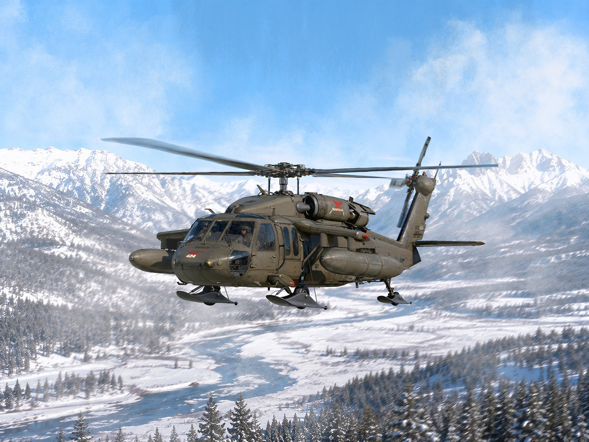 ICM 1/48th scale UH-60A Black Hawk with ESSS & Skis