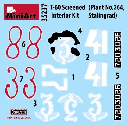 Miniart 1/35th scale T-60 Screened Plant 264 Stalingrad - Full interior Kit