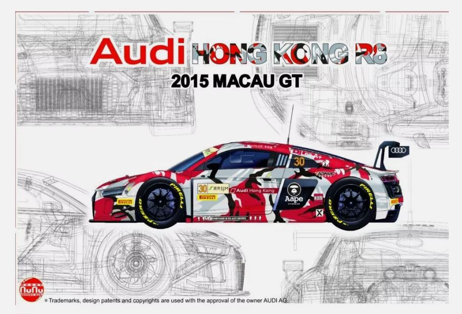 NuNu 1/24th scale Audi R8 LMS GT3 GP MACAU 2015