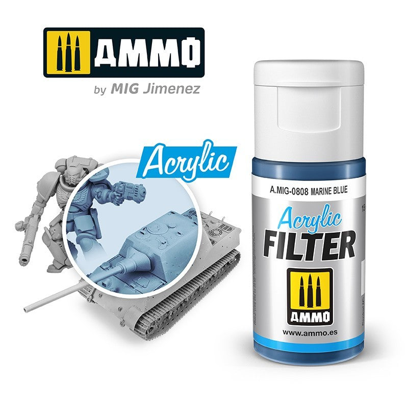 MiG Ammo Acrylic Filter - Marine Blue