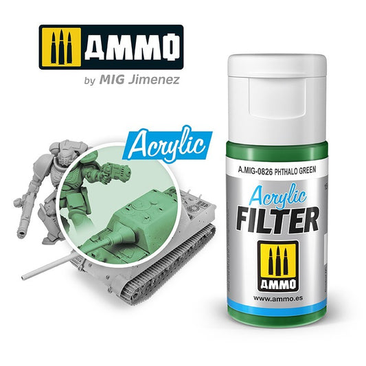 MiG Ammo Acrylic Filter - Pthalo Green