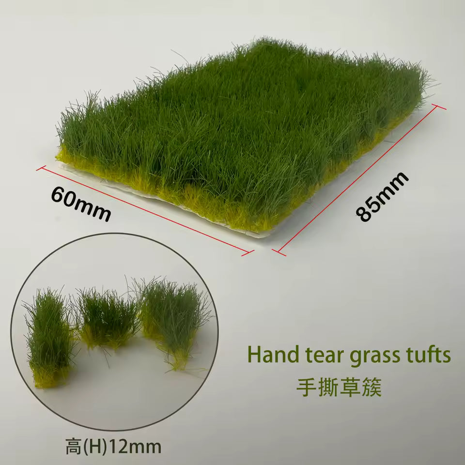 Grass Tuft mat ~12mm, 60x85mm, Medium Green