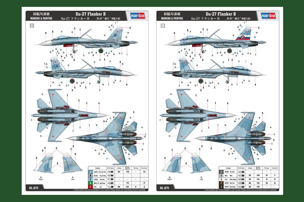 HobbyBoss 1/48th scale Su-27 Flanker B