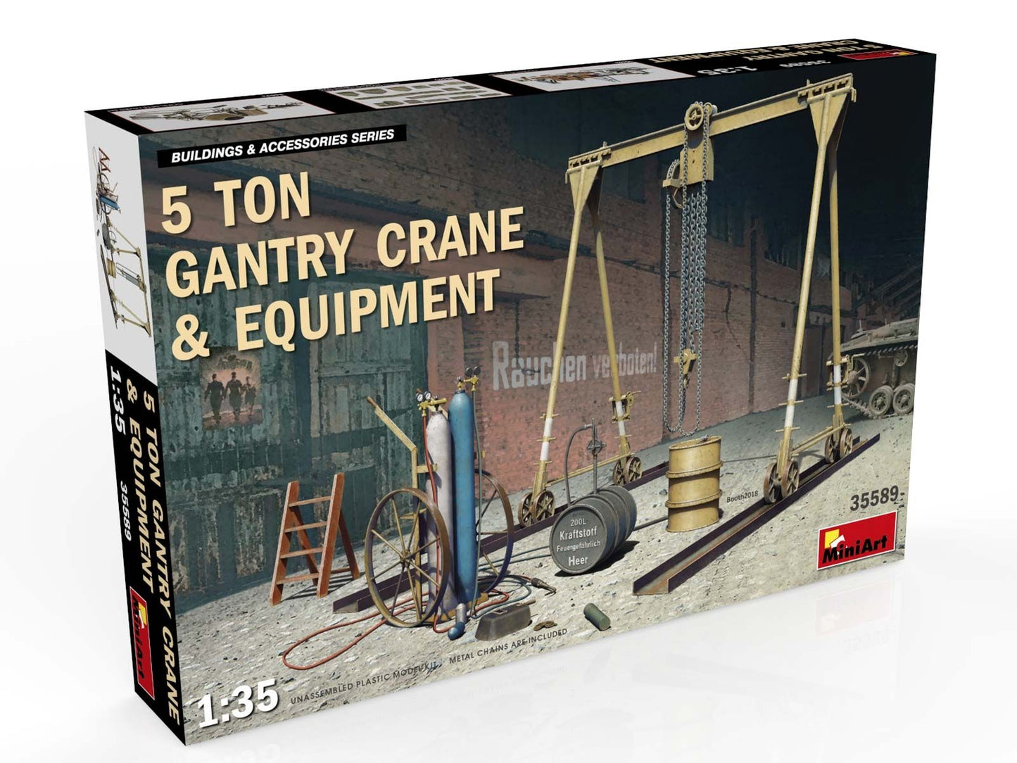 Miniart 1/35th scale 5 Ton gantry Crane & Equipment