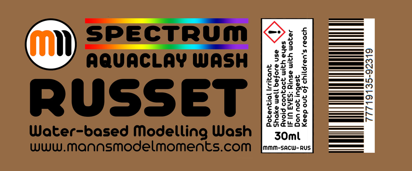 Set of 4 MMM 30ml AquaClay Washes, Browns