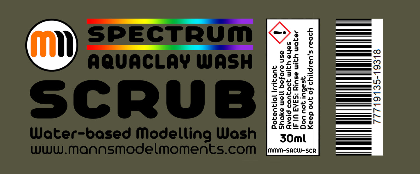 Set of 3 MMM 30ml AquaClay Washes, Greens