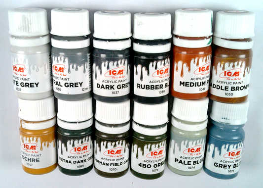 ICM WWII Luftwaffe Basic Mixing Bundle 1 - 12 paints in 12 colours