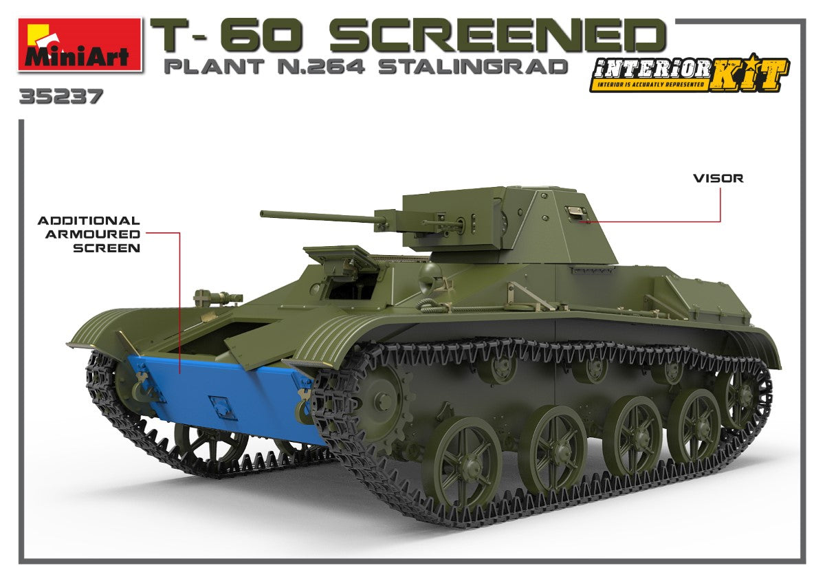 Miniart 1/35th scale T-60 Screened Plant 264 Stalingrad - Full interior Kit
