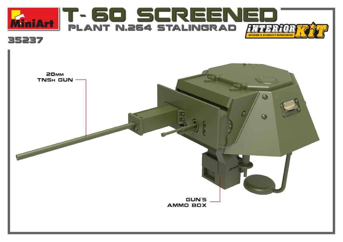Miniart 1/35th scale T-60 Screened Plant 264 Stalingrad - Full interior Kit