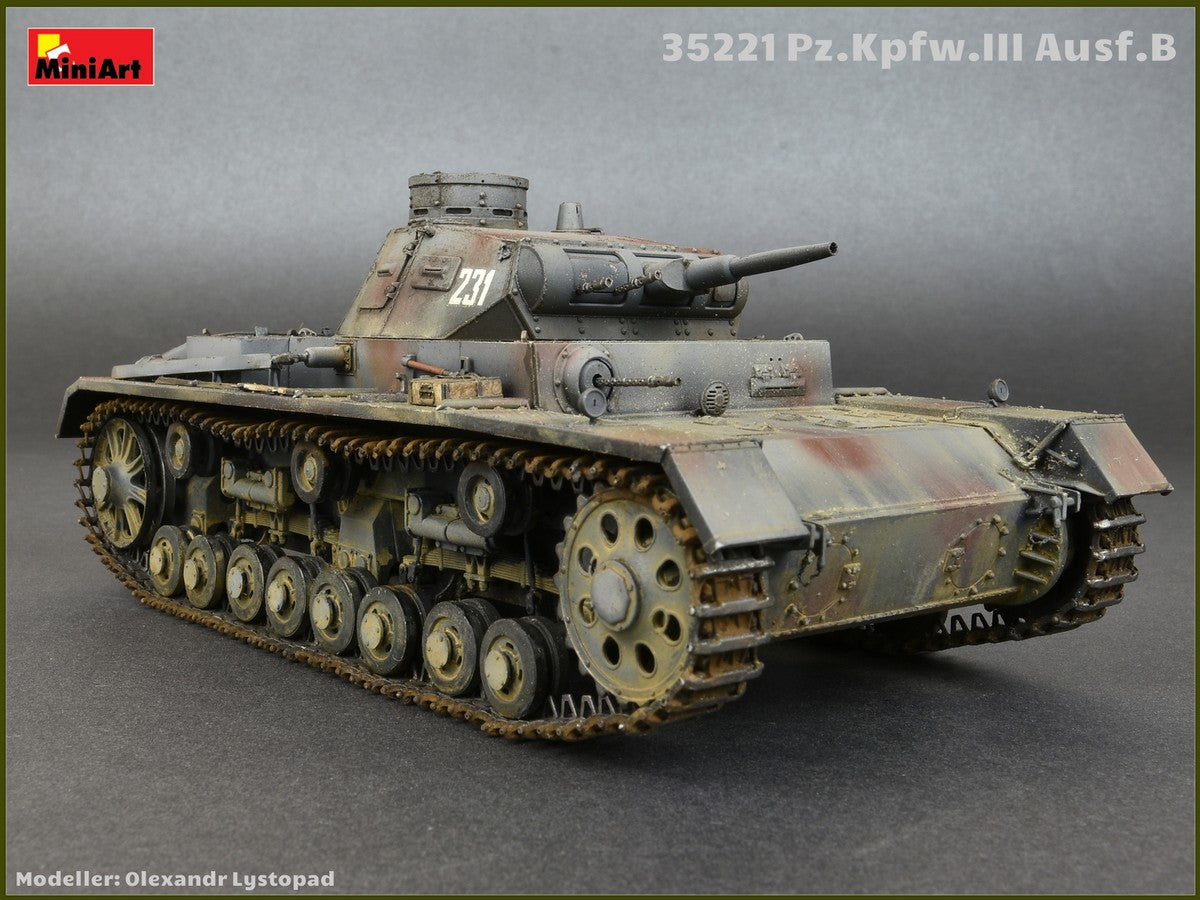 Miniart 1/35th scale Pz.kpfw.III Ausf.B with crew