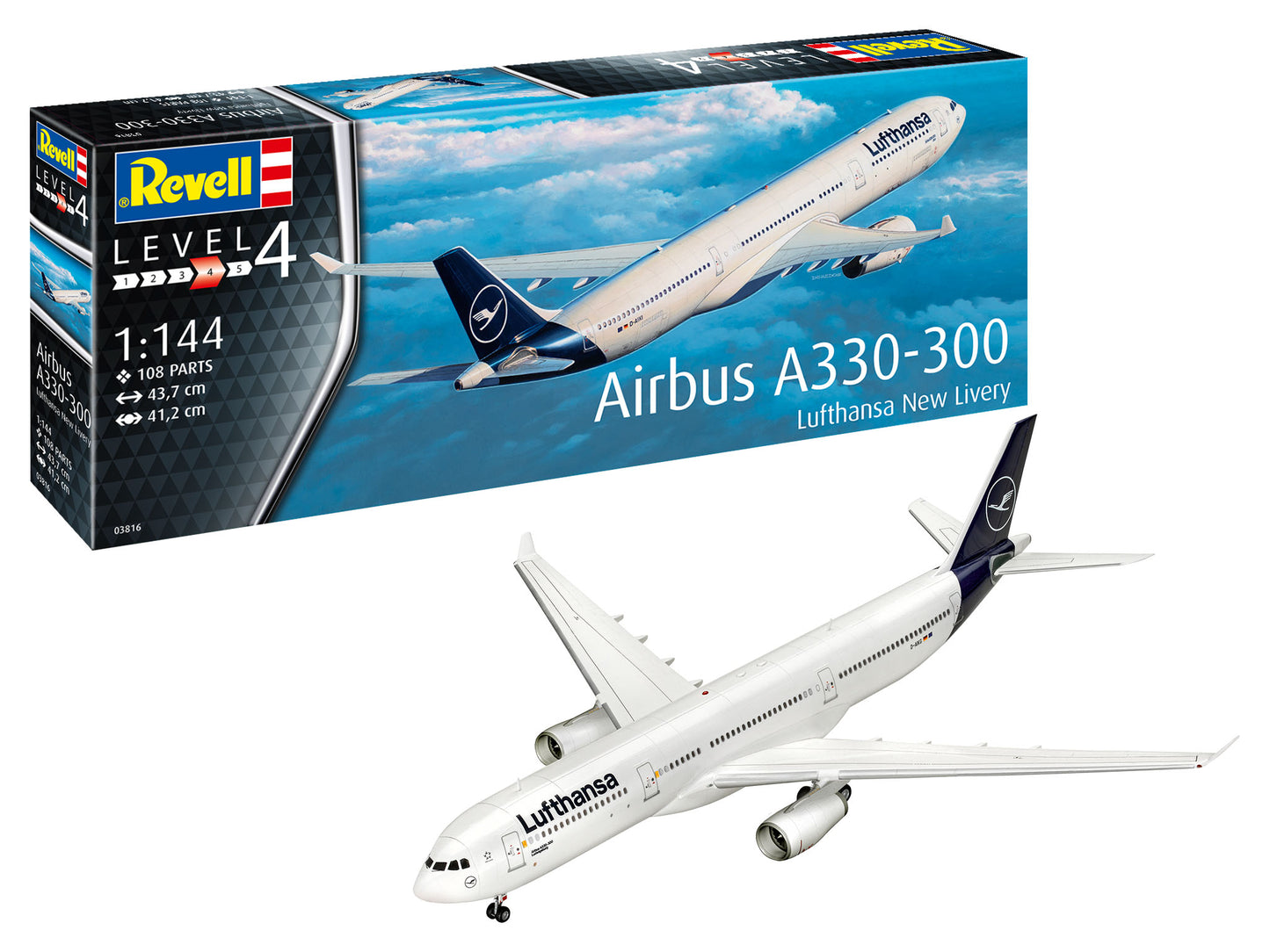 Revell 1/144th scale Airbus A330-300 Lufthansa New Livery