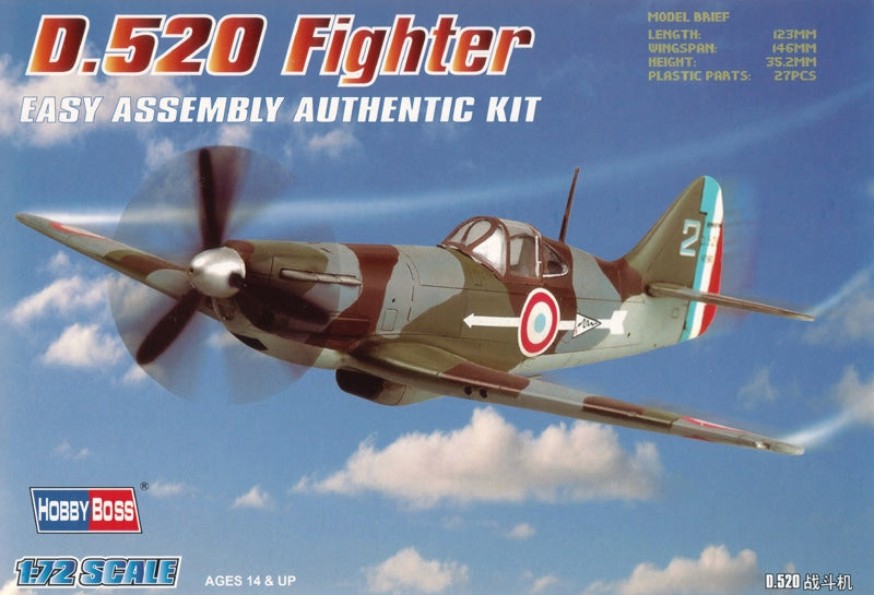 Hobbyboss 1/72nd Scale D.520 Fighter