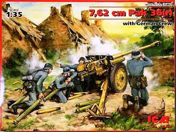 ICM 1/35th scale - German 7.62 cm Pak 36(r) with German Crew
