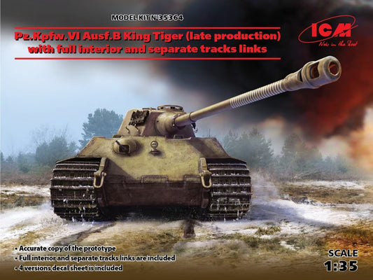 ICM 1/35th scale - Pz.kpfw. VI Ausf B King Tiger (late production) with full interior and track links