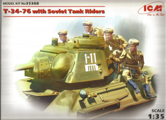 ICM 1/35th scale T-34-76 with Soviet tank riders
