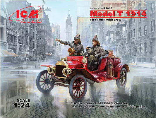 ICM 1/24th scale Model T 1914 Fire Truck with Crew