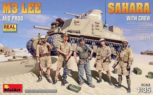 Miniart 1/35th scale M3 Lee Mid Prod. Sahara with Crew