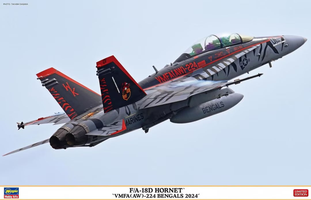 Hasegawa 1/48th scale F/A-18D Hornet VMFA (AW)-224 Bengals 2024