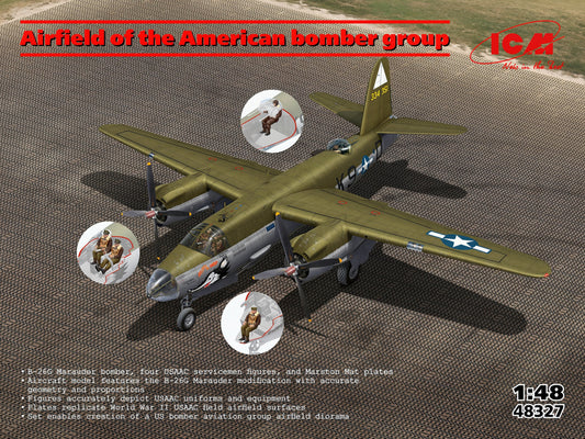 ICM 1/48th scale Airfield of the American Bomber Group (B-26, crew & airfield plates)